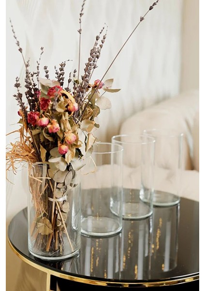 4'lü Cam Vazo Seti - 20X10 cm Modern ve Şık Dekoratif Vazo Seti fiyatları