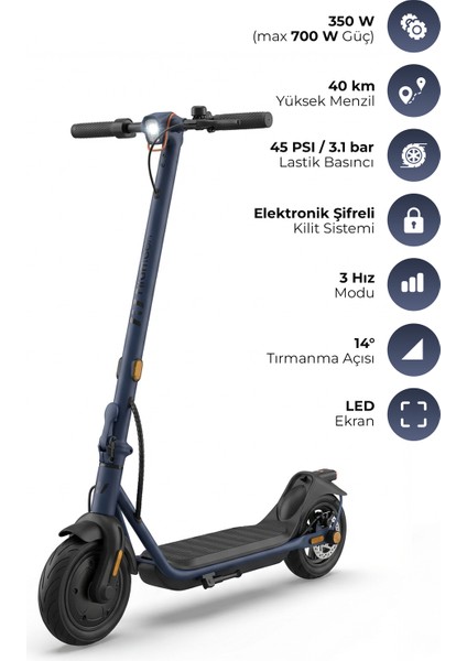 JB-545 Elektrikli Scooter – 350W Motor, 25 Km/s Hız, Disk Fren, Ipx5, 13.2AH Batarya