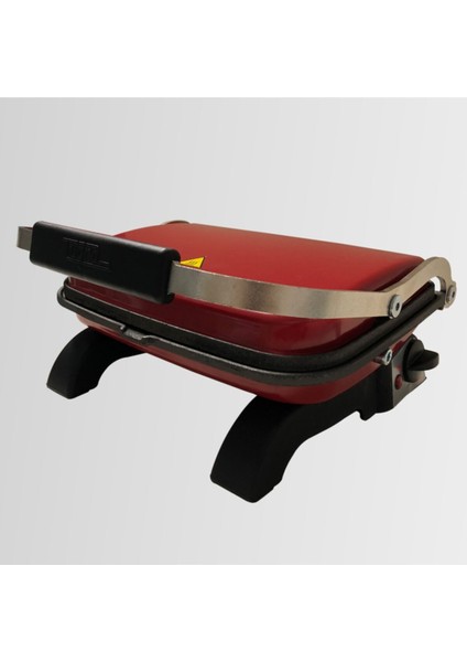 Kırmızı Elektrikli Mini Döküm Tost Makinesi, 8 Dilim Kapasiteli