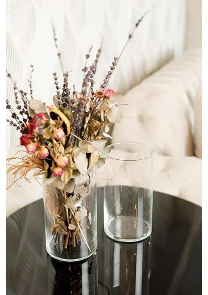 2'li Cam Vazo Seti - 20X10 cm Modern ve Şık Dekoratif Vazo Çifti fırsatları