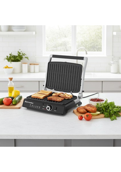 5000 Pro Grill Tost Makinesi, Şık ve Dayanıklı Indüksiyon Çelik Tasarım fiyatları