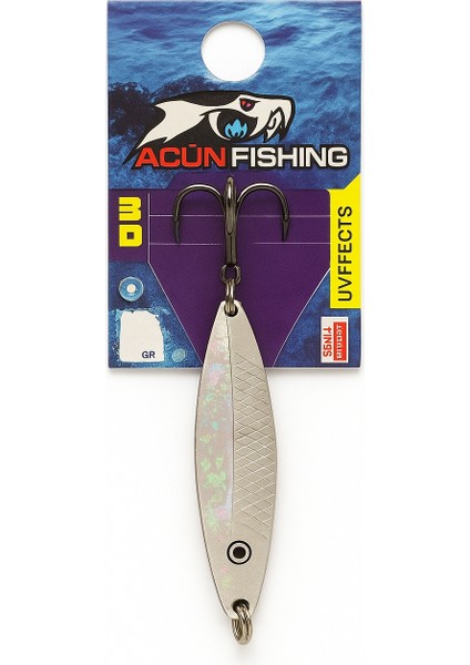 Nidingen 28GR 9cm 3D Uv Efektli Metal Olta Lüfer Kaşık