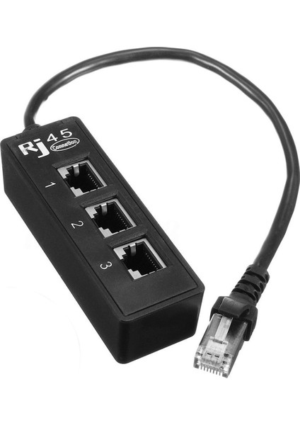 RJ45 Erkek - 3 RJ45 Dişi Bağlantı Noktası Ağ Genişletici Kablo Ayırıcı Lan Ethernet (Yurt Dışından)