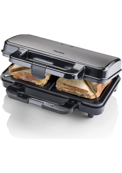 Geniş Kapasiteli 900W Sandviç Makinesi, Titanyum Gri, Yapışmaz Yüzey