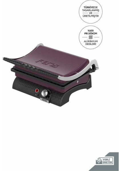 Mürdüm Döküm Tost Makinesi, Şık ve Dayanıklı, Pratik Kullanım