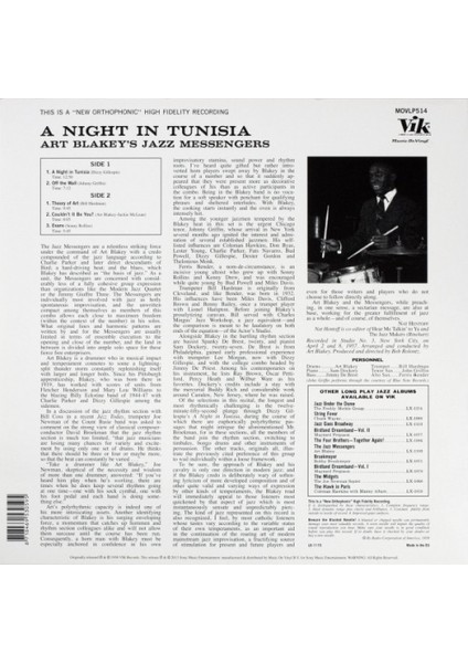 Art Blakey - A Night In Tunisia (1957) (Remastered) (180G) - Plak fiyatları