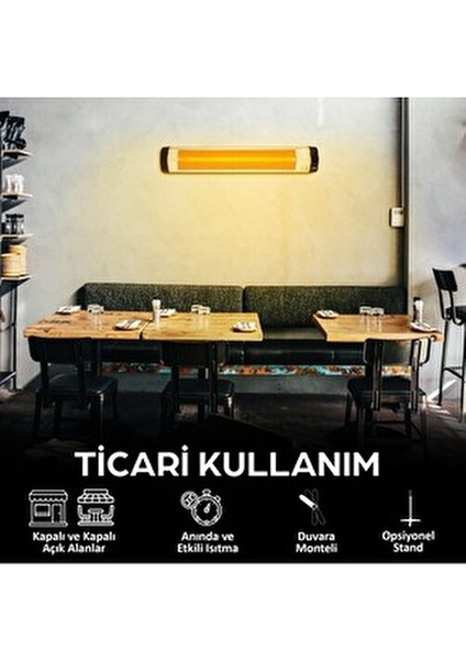Star Duvar Tipi Isıtıcı 3000 W Metal Uzaktan Kumandalı 30 m2 Kullanım Alanı