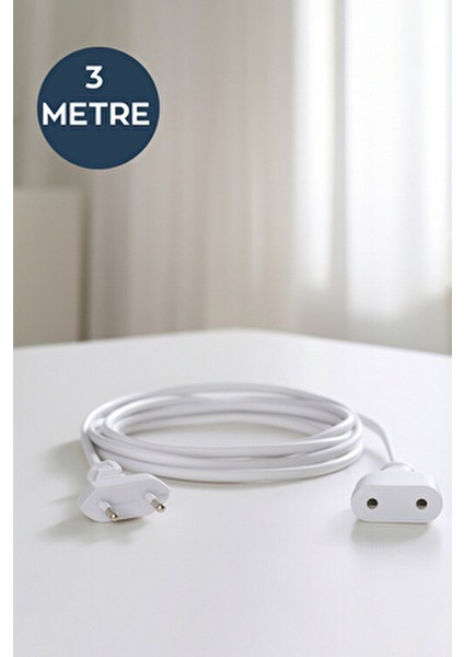 Bakır Uzatma Kablosu 3 Metre Renkli Beyaz Özellikli Sarj Cihazları ve Lambader Abajur İçin fırsatları