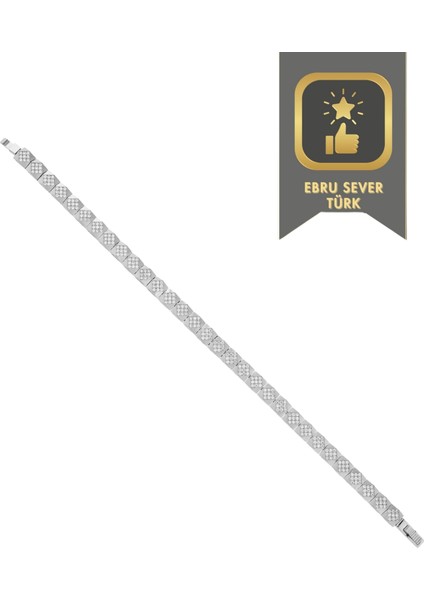Beyaz Altın Taş Detaylı Bileklik