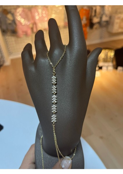 Zirkon Taşlı Gold Şahmeran Bileklik – Şık ve Işıltılı Özel Tasarım El Aksesuarı fiyatları