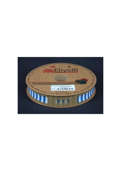 Biye Kalın Çizgili Katlı F08 Petrol 2 cm 25 Metre %65 Koton %35 Polyester