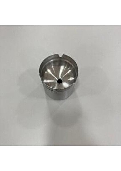 Dekoratif Paslanmaz Çelik Küllük 9 cm Yuvarlak Metal Hazneli Gri Renk indirimleri