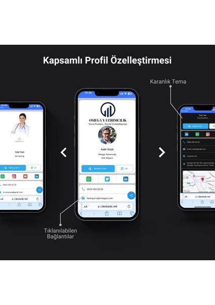 Nfc ve Qr Kod Özellikli Dijital Kartvizit modelleri