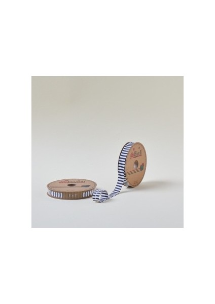 Biye Kalın Çizgili Katlı F10 Indigo 2 cm 25 Metre %65 Koton %35 Polyester