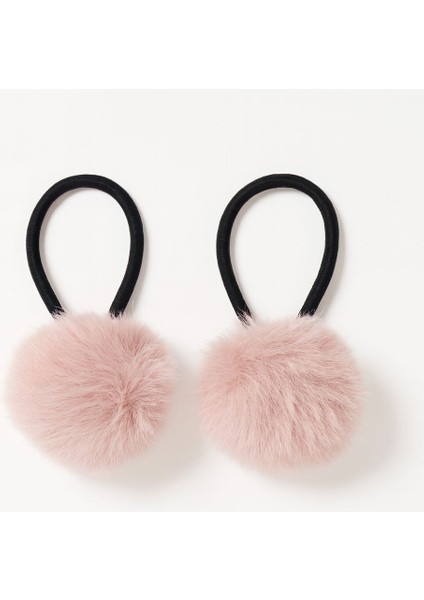 Peluş Ponpon Saç Toka Seti – Yuvarlak Top Model