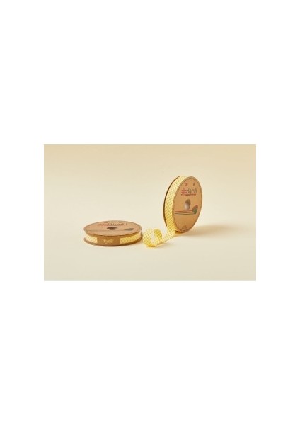 Biye Ekoseli Katlı E04 Sarı 2 Cm 25 Metre %65 Koton %35 Polyester