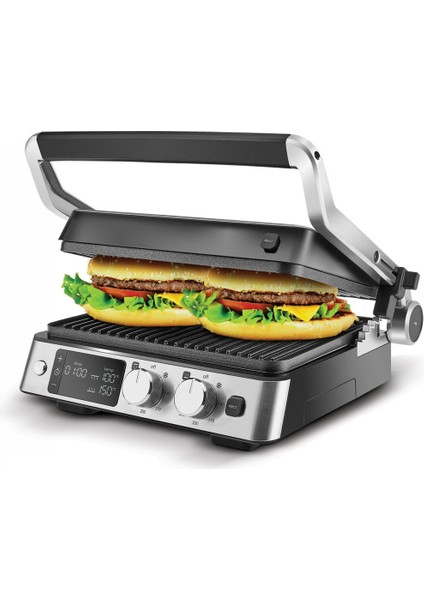 Döküm Izgara ve Tost Makinesi, 6 Dilim Kapasiteli, Dijital Ekranlı, Zamanlayıcılı