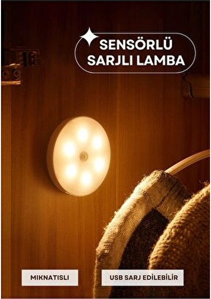 Hareket Sensörlü 241953 Mıknatıslı LED Işık Modern Stil İç Mekan Her Yöne Işık Kaynağı fırsatları