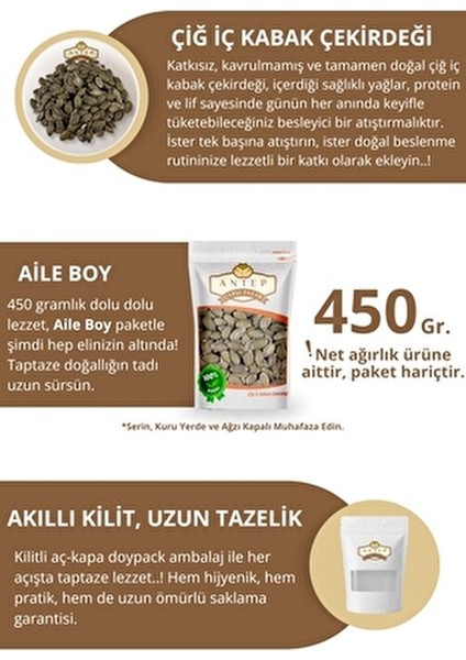 Çiğ İç Kabak Çekirdeği 450 Gr Serin ve Kuru Yerde Muhafaza Ediniz fırsatları