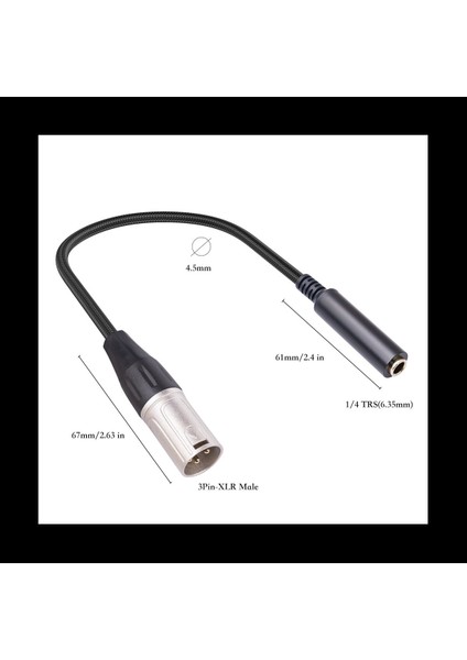 Xlr Erkek - 1/4 Inç Dişi Kablo, 3 Pin Erkek - 6.35MM Soket Ses Kablosu, Xlr Erkek - 6.35MM Mikrofon Ses Kablosu (Yurt Dışından) modelleri