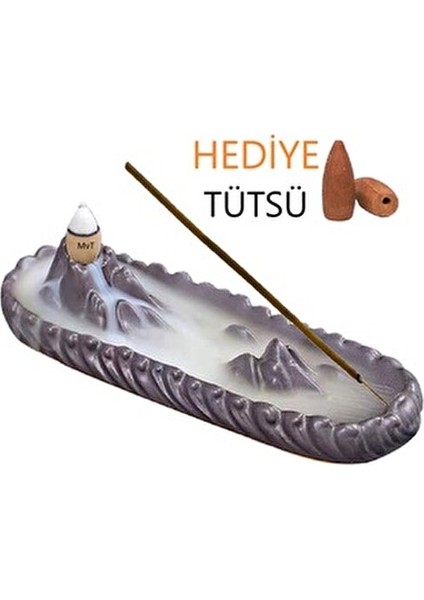 Siyah Dağ Temalı Geri Akış Tütsülük Çubuk Tütsüye Uyumlu Etkili El Yapımı