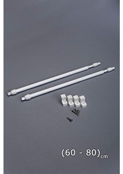 Perde Çubuğu Seti 2 Alüminyum Briz Borusu 4 Başlık 60 x 80 cm Aksesuar fırsatları