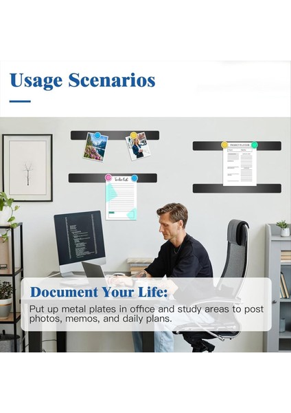 8 Adet 30X3 cm (11 81 x 1 18) Manyetik Panolar Şeritler Yapışkan Destekli Bülten Çubuğu Panosu 32 Adet Renkli Mıknatıslar Gümüş (Yurt Dışından) fiyatları