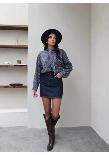 Ekose Fular Detay Gömlek fiyatları