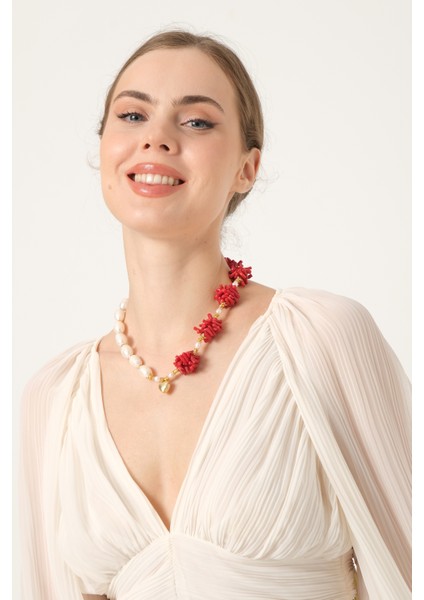 Gerçek Incili ve Mercan Taşlı Kolye fiyatları