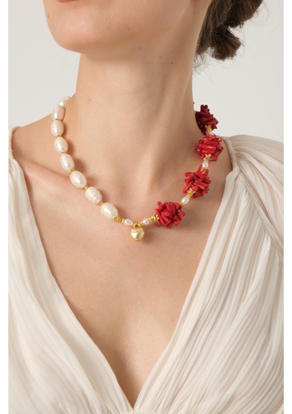 Gerçek Incili ve Mercan Taşlı Kolye modelleri