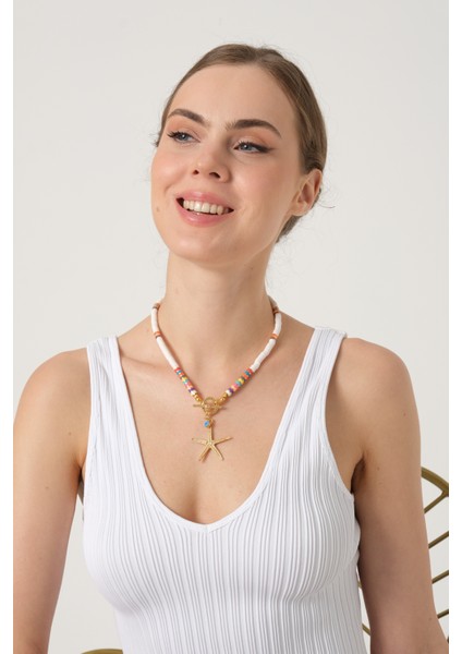 Denizyıldızı Uçlu Renkli Fimo Kolye fiyatları