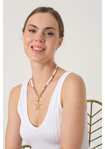 Denizyıldızı Uçlu Renkli Fimo Kolye fırsatları