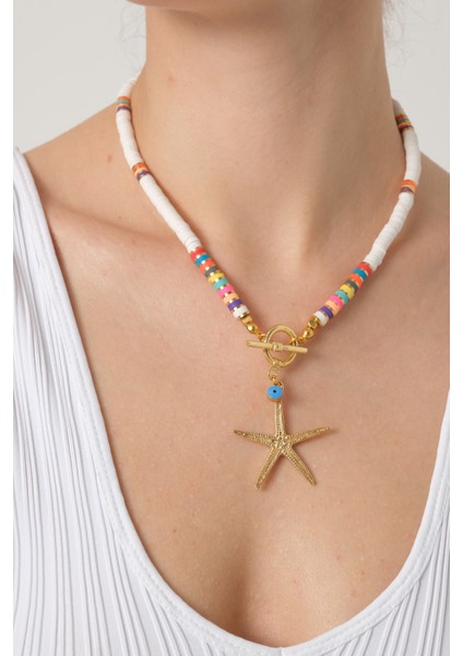 Denizyıldızı Uçlu Renkli Fimo Kolye indirimleri