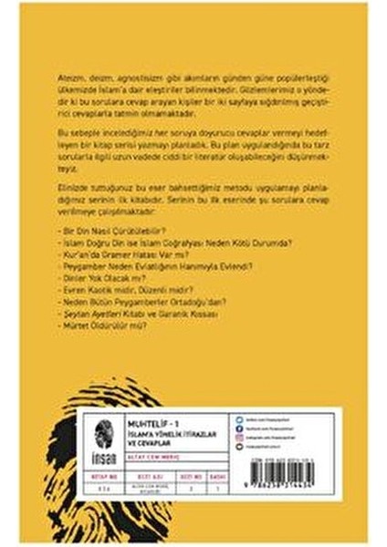 Muhtelif - 1 İslam'a Yönelik Sorular ve Cevaplar Altay Cem Meriç Yayın Evi fiyatları