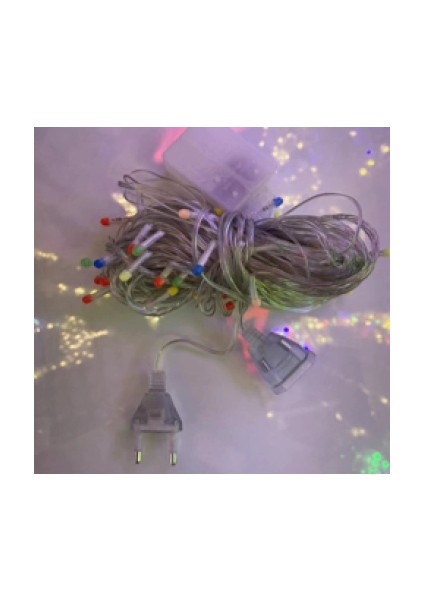 10M 100 LED Damla Uçlu LED Işık Kırmızı Işık Şeffaf Kablo