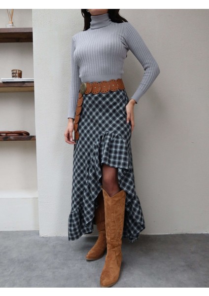 Fırfırlı Ekose Desen Etek fiyatları