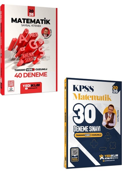 Yediiklim 2026 Meb Ags Ahenk Serisi Matematik Sayısal 40 Deneme ve Kpss Atölye Serisi Matematik 30 Deneme Seti