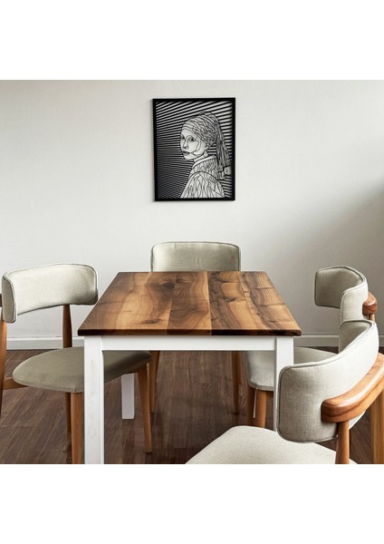 Beyaz Ayaklı Masif Ceviz Yemek Masası - Oturma Odası / Yemek Odası Için fiyatları