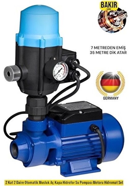 Germany Qb DKM60 1 Hp 0.75 Kw Su Pompası Paket Hidrofor 35 mt Yüksekliği Bakır Sargılı modelleri