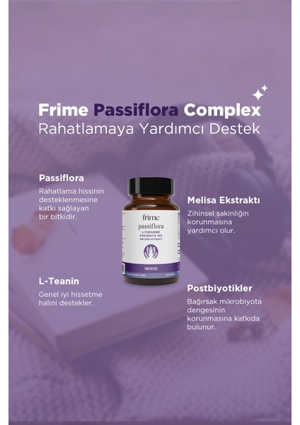 Mood, Antistress, Pasiflora, L Theanine, Postbiyotik Mix, Melisa Ekstresi fiyatları