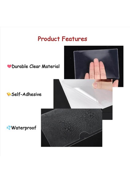 Şeffaf Yapışkanlı Cepler 4X6IN Dizin Kartı Cepleri Kolluklar Üstten Yüklemeli Etiket Cepleri ile Kendinden Yapışkanlı (60 Pcs) (Yurt Dışından) indirimleri