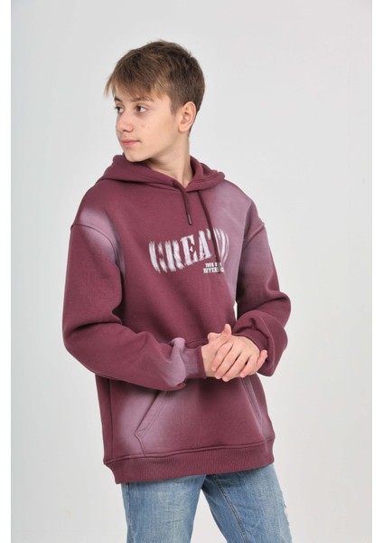 Erkek Çocuk Relax Fit Kapüşonlu Cepli Baskılı Sweatshirt fırsatları