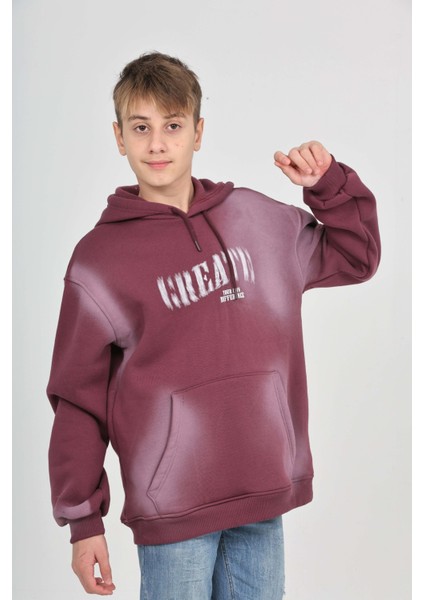 Erkek Çocuk Relax Fit Kapüşonlu Cepli Baskılı Sweatshirt indirimleri