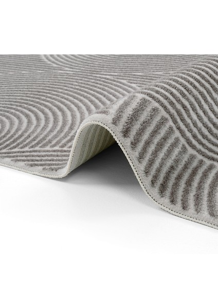 Lena Gri Halı Akrilik Dokuma Lazer Kesim Geometrik Desen Yumuşak Modern Ev Oturma Odası Salon Halısı
