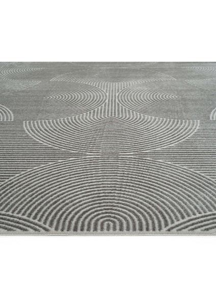 Lena Gri Halı Akrilik Dokuma Lazer Kesim Geometrik Desen Yumuşak Modern Ev Oturma Odası Salon Halısı