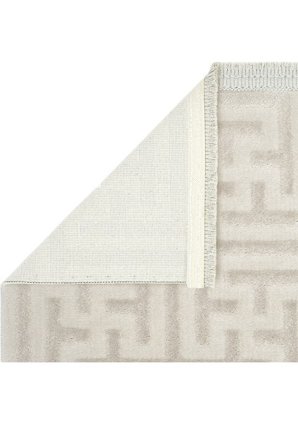 Lena Açık Gri Kabartmalı Lazer Kesim Akrilik Halı Dokuma Ince Yazlık Ev Oturma Odası Salon Halısı