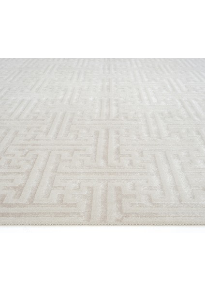 Lena Açık Gri Kabartmalı Lazer Kesim Akrilik Halı Dokuma Ince Yazlık Ev Oturma Odası Salon Halısı