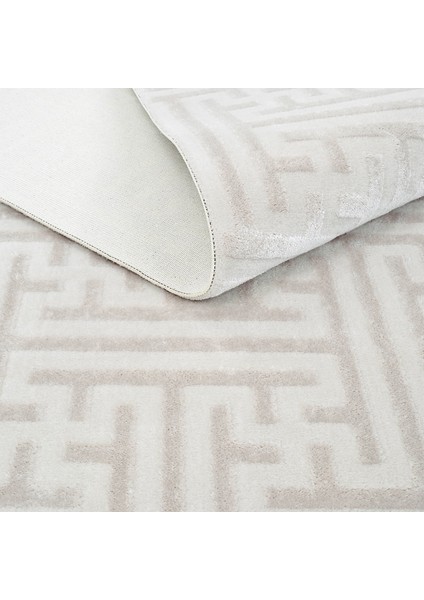 Lena Açık Gri Kabartmalı Lazer Kesim Akrilik Halı Dokuma Ince Yazlık Ev Oturma Odası Salon Halısı