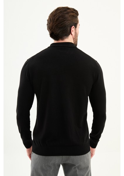 Fitilli Slim Fit Polo Yaka Erkek Triko Kazak fırsatları