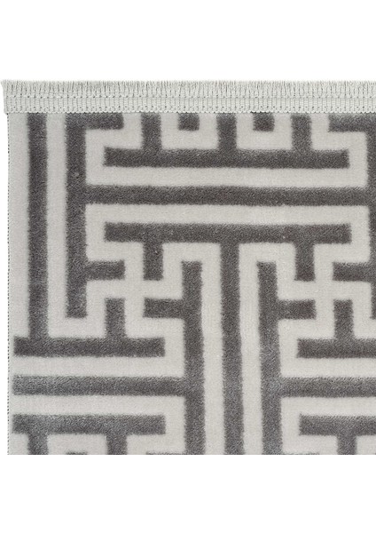 Lena Antrasit Halı Akrilik Lazer Kesim Labirent Desenli Modern Oturma Odası Salon Yatak Odası Halısı indirimleri